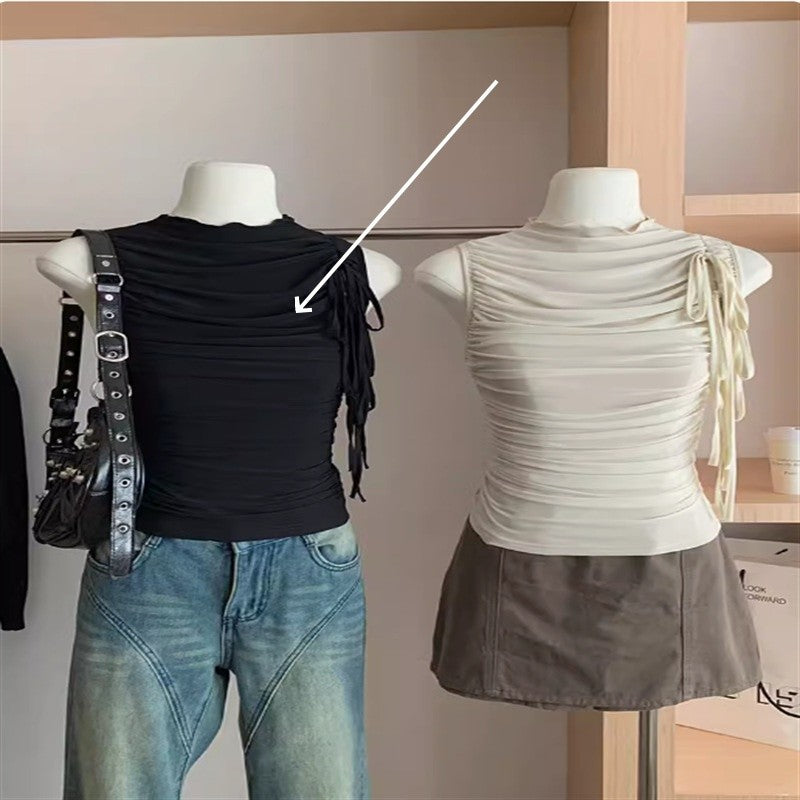 Liora Lace-Up Pleated Vest