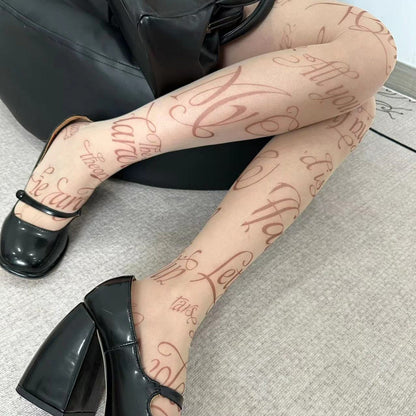 Aerie Alphabet Sheer Tights