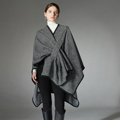 Aveline Striped Jacquard Shawl