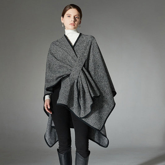 Aveline Striped Jacquard Shawl