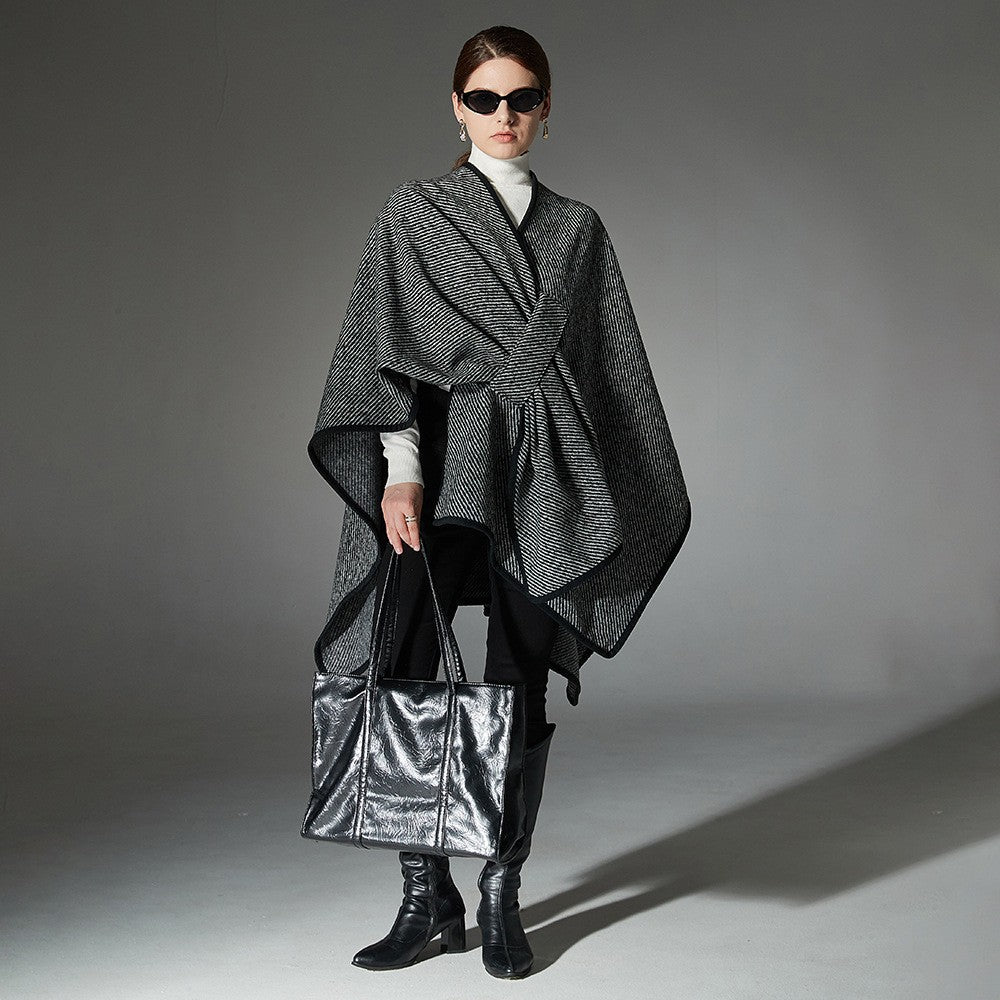 Aveline Striped Jacquard Shawl