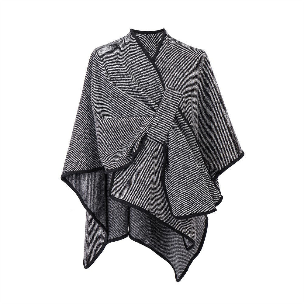 Aveline Striped Jacquard Shawl