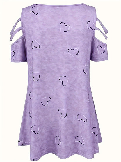 Caelia Zipper Heart Off-Shoulder Tee