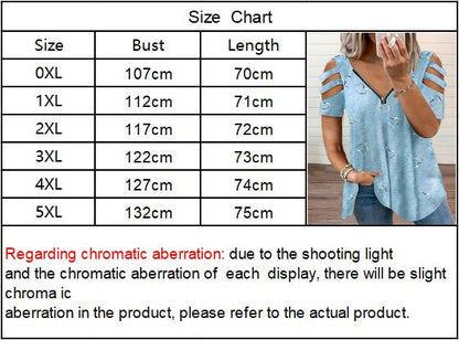 Caelia Zipper Heart Off-Shoulder Tee