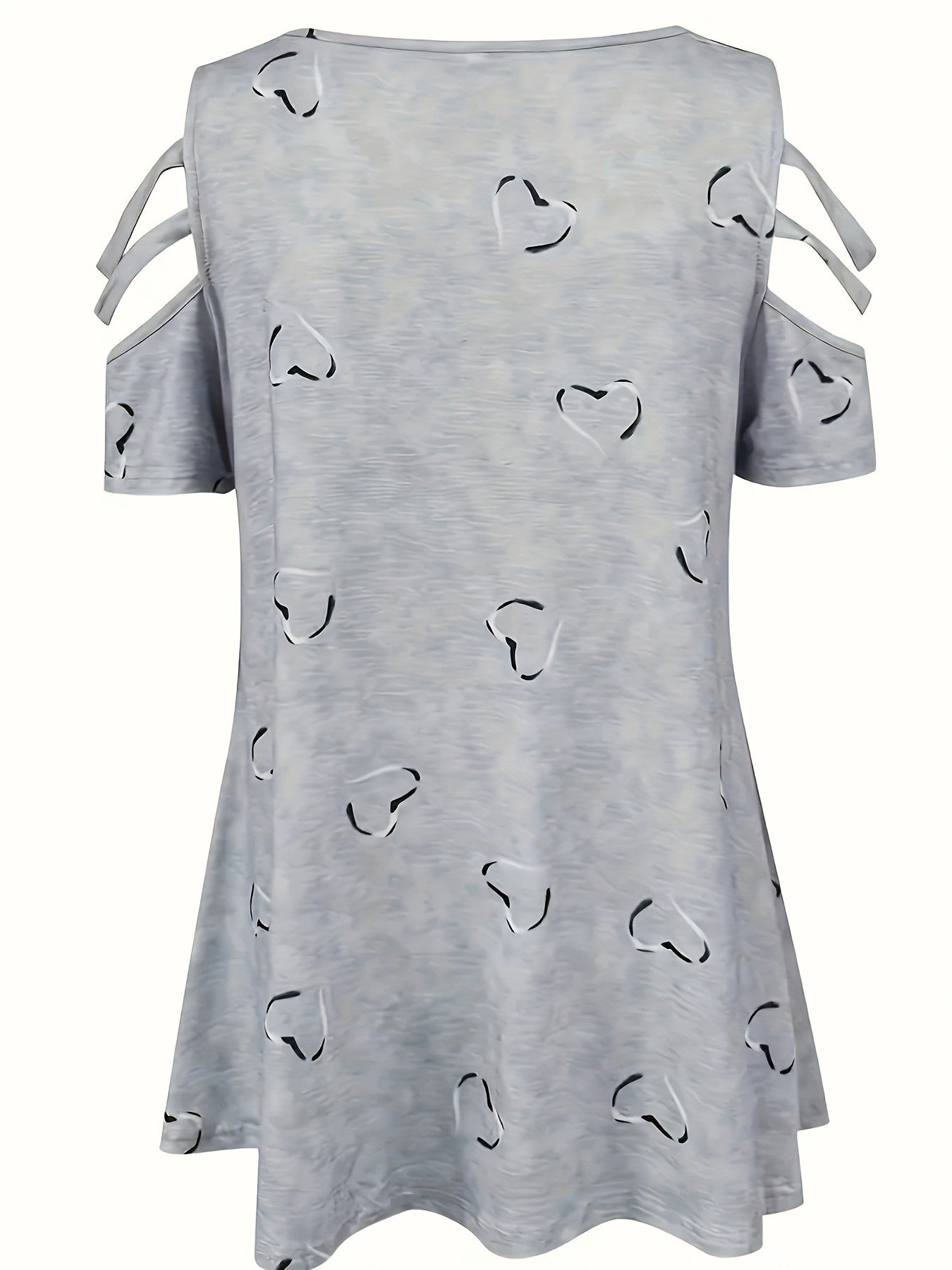 Caelia Zipper Heart Off-Shoulder Tee