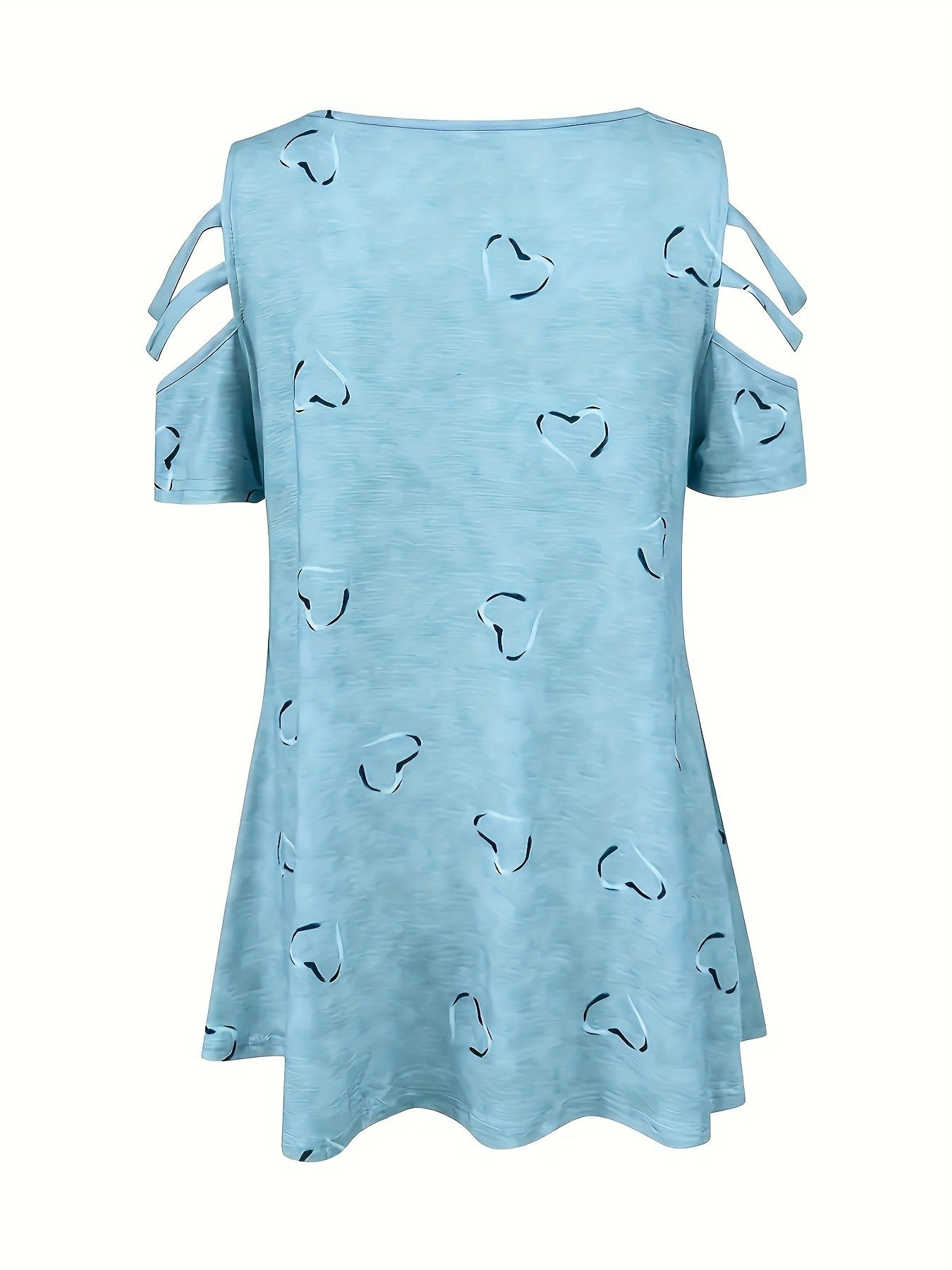 Caelia Zipper Heart Off-Shoulder Tee