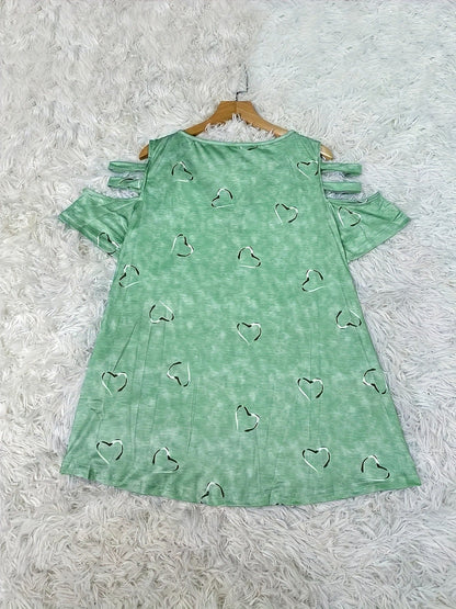 Caelia Zipper Heart Off-Shoulder Tee