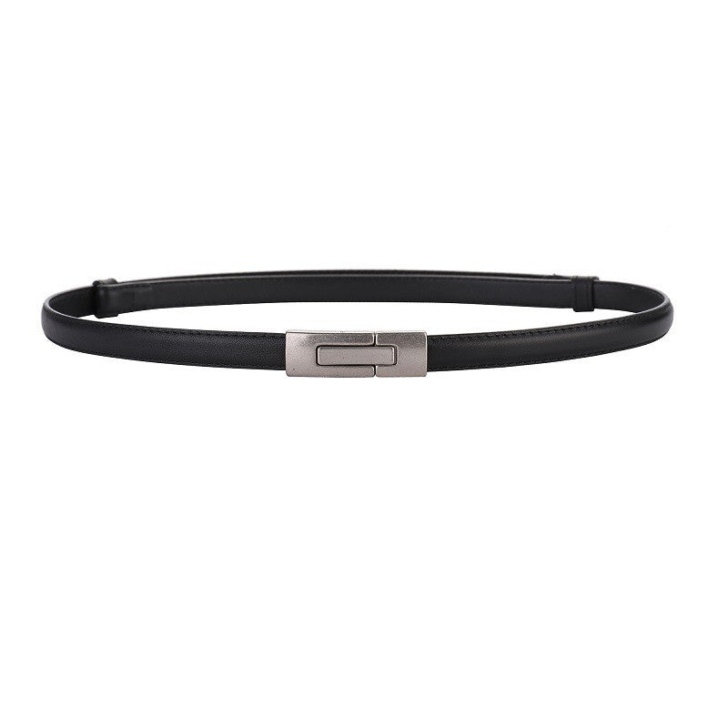 Calira Slim Leather Buckle Belt
