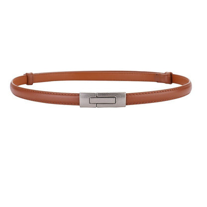 Calira Slim Leather Buckle Belt