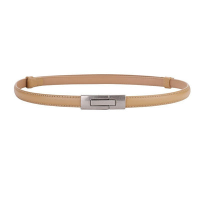 Calira Slim Leather Buckle Belt