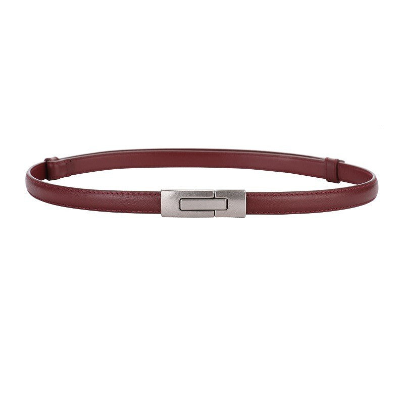 Calira Slim Leather Buckle Belt