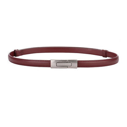 Calira Slim Leather Buckle Belt