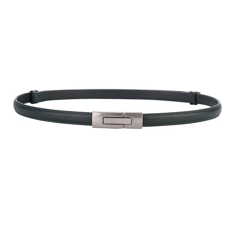 Calira Slim Leather Buckle Belt