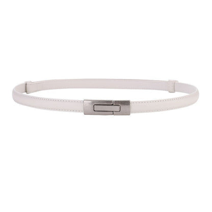 Calira Slim Leather Buckle Belt