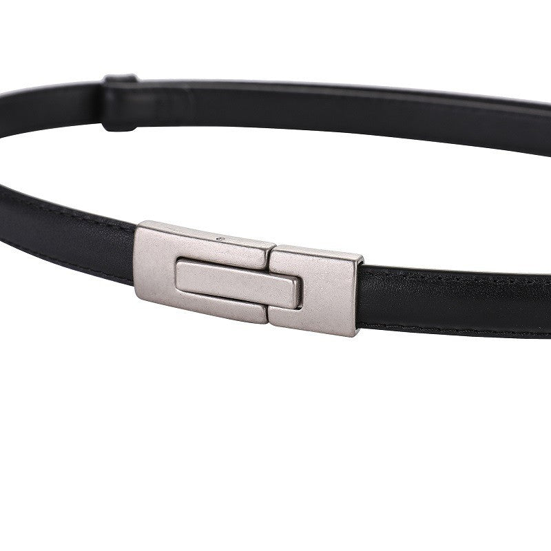 Calira Slim Leather Buckle Belt