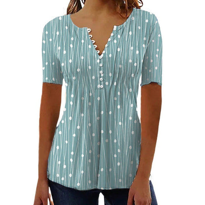 Elara Polka Dot V-Neck Blouse