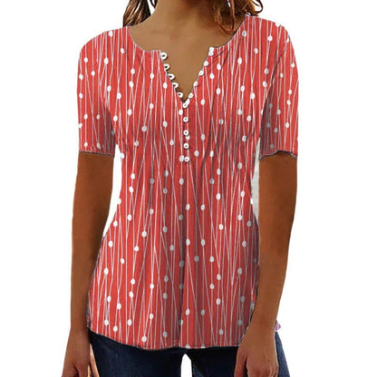 Elara Polka Dot V-Neck Blouse