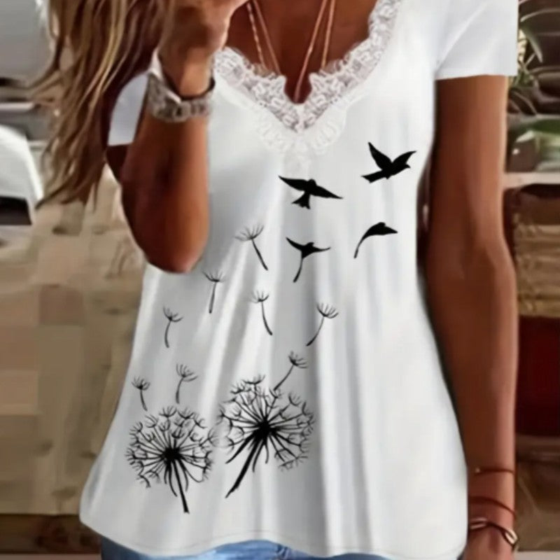 Eloria Lace Dandelion Print Tee