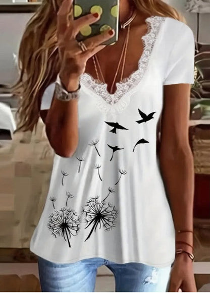 Eloria Lace Dandelion Print Tee