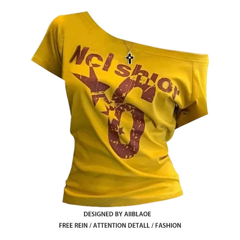 Solara One-Shoulder Print Crop Top