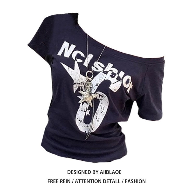 Solara One-Shoulder Print Crop Top