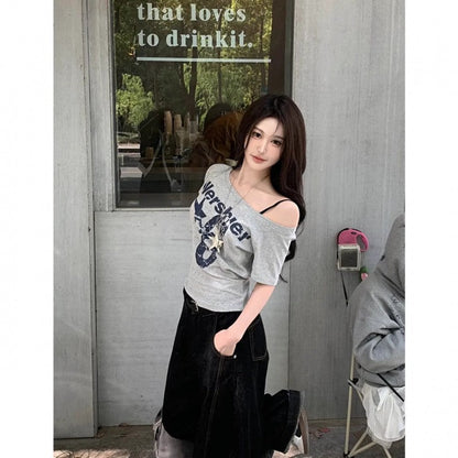 Solara One-Shoulder Print Crop Top